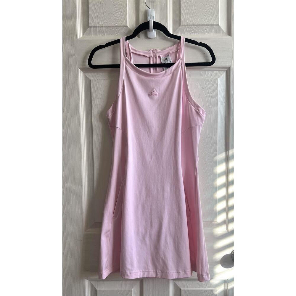 ADIDAS Women’s Powder Pink City Break Mini Dress Tennis Pickleball Golf Sz L - Picture 3 of 13